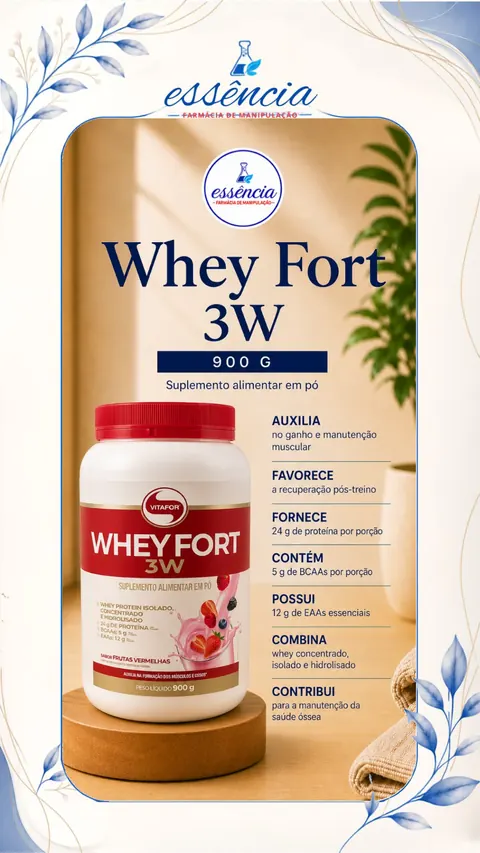 WHEY FORT 3W, SABOR: FRUTAS VERMELHAS 